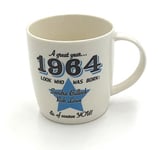 Royal County 1964 - A Great Year. A Year You were Born Mug with Two Celebrities That were Born in The Same Year. Gift, Present, Christmas, Birthday, Anniversary, Father's Day, Mother's Day