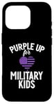 Coque pour iPhone 16 Pro Purple Up pour enfants militaires Army Purple Military Child