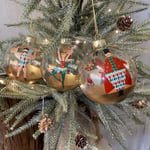 Set of 3 Circus Christmas Tree Baubles String Man Ring Master Gisela Graham