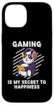 Coque pour iPhone 14 Le jeu Kawaii Panda est mon secret pour trouver le bonheur