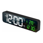 Tigrezy - Réveil Numérique, Horloge Murale Réveil Matin led Digital Miroir Grand Ecran avec Température Date, 40 Musique, Luminosité Variable, usb