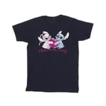 Disney Girls Lilo And Stitch Ohana Heart With Angel Cotton T-Shirt (Navy Blue) - Size 5-6Y