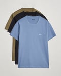 BOSS BLACK 3-Pack Crew Neck T-Shirt Green/Black/Blue