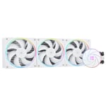 Aqua Elite 360 Blanc ARGB V2 Refroidisseur à eau pour processeur, 360 Aio 3 ventilateurs TL-S12W PWM, roulement S-FDB, effet d'encadrement ARGB, pour AMD/AM4/AM5, Intel