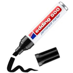 edding 500 Permanent Marker - Black - 1 Pen - Chisel Tip 2-7 mm - Waterproof, Qu