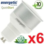 Energetic® 7w GU10 ENERGY SAVING Refflector Warm White Light Bulb Pack of 6