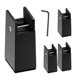 Ylinwtech 4 Pièces Rehausseurs De Lit,100mm De Hauteur,Réglables Rehausseurs De Meubles,Rehausseurs De Meubles,avec Pince À Vis,pour Armoire De Bureau Canapé (Noir avec Clé À 6 Angles)