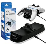 Dual Charger Dock for Sony PS5 Playstation 5 Wireless Controller, DualSense Wireless Controller Holder for PS5 (Black)
