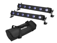 Set 2x LED BAR-6 QCL RGB+UV Bar + Soft-Bag