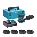 Makita DBO481RMJ-4 18v LXT Finishing Sander (4x4Ah)