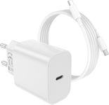 Chargeur Base Iphone 15 Avec Cable De Fast Charge,20w Chargeur Bloc Rapide Usb C Avec Cable 2m Usb C To C Pour Apple Iphone 16/16 Pro Max/15/Plus/Pro/Max,Ipad Pro/Mini,Macbook Pro/Air,Samsung