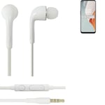 Headphones for OnePlus Nord N100 headset in ear plug white