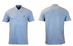 Lyle & Scott Mens Sky Blue Bomber Collar Polo Shirt Size UK L 39 - 40" Chest