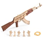 ROKR AK47 Puzzle 3D en Bois Jouet Bande élastique-Maquettes et Modélisme Adulte-Idée de Cadeau d'anniversaire pour Hommes(LQ901)