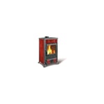 Nordica - Poele a' bois La Extraflame en fonte Rossella R1 bordeaux 11,1 kw pour 252 m revetement faience