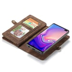 CaseMe Multi-slot Plånboksfodral Galaxy S10 Plus brun