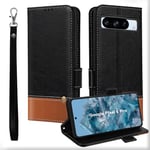 MAMA MOUTH Coque pour Google Pixel 8 Pro,Cuir Clapet Magnétique Portefeuille Etui,Slim TPU Bumper Rabat Housse avec Porte Cartes Pochette,Antichoc Case Cover pour Google Pixel 8 Pro Noir