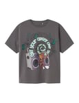 NAME IT Nkmnewell GOTG SS Nreg Top Box Mar T-Shirt, Gris, 122-128 Garçon