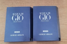 2 x Giorgio Armani Acqua Di Gio Profondo Parfum Perfume Sample Spray 1.2ml