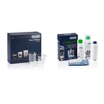 De'Longhi 5513296671 DLSC302 Delonghi Fancy Box 6er Set Thermo Glasses, Clear & Coffee Care Kit