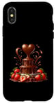 Coque pour iPhone X/XS Fontaine à chocolat en forme de cœur - Saint-Valentin romantique