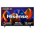 Hisense 43 Inch 4K QLED Smart TV 43E77NQTUK - Quantum Dot Colour, 4K AI Processor, Dolby Vision Atmos, Smooth Motion, Sports Mode, Vidaa OS with Freely, Youtube, Netflix and Disney+ (2024 Model)