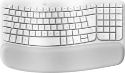 Logitech Wave Keys for Mac, Wireless Ergonomic Keyboard with Cushioned Palm Rest, Comfortable Natural Typing, Bluetooth Keyboard, Easy-Switch, Optimised for Mac, Apple, iPad - Off White - QWERTZ