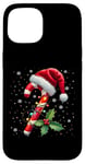 Coque pour iPhone 15 Chapeau de Père Noël en sucre d'orge de Noël pour garçons et filles