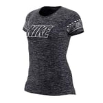 Nike Women Dri-Fit Training T-Shirt - Black/Heather, Large