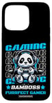 Coque pour iPhone 15 Pro Max Graphique de jeu vidéo Panda Gaming pour hommes, garçons, femmes, enfants