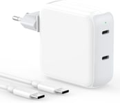 Chargeur Mac Book 67W Double Chargeur USB C 65W avec MacBook Air 2020/2019/2018, MacBook Pro 13 14 15 16 Pouces, iPad Pro 12,9/11 Pouces, iPad air 5/4, Chargeur Rapide USB C avec Câble 2M/6.6FT