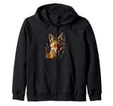 Cool jackal face outfit for animals and wild dog lovers Zip Hoodie