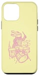 Coque pour iPhone 12 mini Crocodile jouant de la batterie en forme de crocodile, percussion, reptile