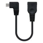 USB 2.0 A till USB B Kabel NANOCABLE CABLE USB 2.0 OTG ACODADO, TIPO MICRO B/M-A/H, NEGRO, 15 CM 15 cm Svart Hankontakt/Honkonta