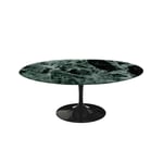 Knoll - Saarinen Oval Table - Soffbord, Svart underrede, skiva i glansig grön Alpi marmor - Soffbord - Eero Saarinen - Grön - Glas/Metall