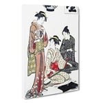 Big Box Art Enjoying The Evening Cool by Torii Kiyonaga Painting Canvas Wall Art Framed Picture Print, 30 x 20 Inch (76 x 50 cm), White, Brown, Black, Red