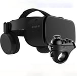 Casque Réalité Virtuelle 3d Vr Avec Télécommande, Visionneuse Vr Stéréo Pour Films Jeux Imax Lunettes Vr Sans Fil Bluetooth Compatibles Avec Iphone Ios/Android De 4,7-6,3"" ( Color : Black , Size : R1