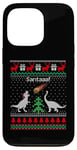 Coque pour iPhone 13 Pro Pull de Noël avec motif dinosaure moche