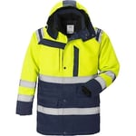 Fristads Høy synlighet vinterparkas cl 3 4042 PP Hi-Vis Gul / Marineblå 4XL