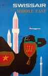 AIRLINES SWISSAIR MIDDLE EAST Rtij - POSTER HQ 60x90cm d'une AFFICHE VINTAGE