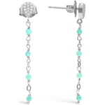 Boucles oreilles Orusbijoux  Boucles D'oreilles Argent Rhodié Pendantes Gouttes Pierres