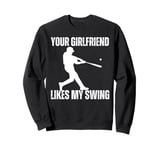 Your Girlfriend Likes My Swing Youth kids Funny Baseball Boy Sweatshirt