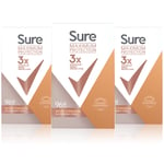 Sure Womens Women Maximum Protection Sport Strength Anti-Perspirant Cream, 3x 45ml - One Size