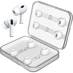 [4 Pairs] Link Dream Replacement Ear Tips for Airpods Pro/AirPods Pro 2 (2nd Generation) with Noise Reduction Hole, Silicon Earbuds Tips with Portable Storage Box (XS/S/M/L)