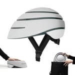 Casque de Cycliste pour Adultes, Pliable (Closca Helmet Loop). Casque pour se déplacer à vélo, Trottinette ou Scooter, pour Homme et Femme (Unisexe). Design breveté. (Perle/Blanc, L)