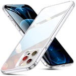 ESR Glass Case Compatible with iPhone 12 Pro Max Scratch-Resistant Tempered Glass Shock-Absorbing Flexible Frame – Clear