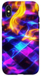 Coque pour iPhone X/XS Art abstrait psychédélique bleu électrique futuriste