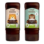 Sweet Freedom Delicious Plant Based Vegan Choc Shot Bundle - Choc Shot Mint Flavour 350g Pack of 1 X Choc Shot Salted Caramel Flavour 350g Pack of 1