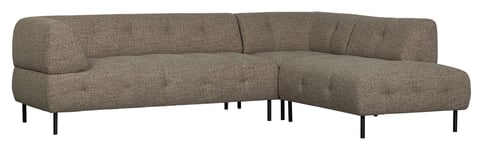 WOOOD Lloyd Sofa m. chaiselong, Høyre, Mørk brun Melange