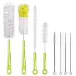 Vicloon 8 pièces Brosse de Nettoyage de Bouteille, Nylon Tube Brosses pour Bouteille en Verre Bébé Biberon Bouilloire Clavier,Tuyau Brosses de Nettoyage